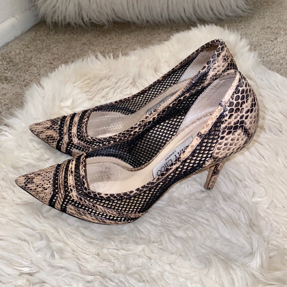JIMMY CHOO Hettie snakeskin pumps